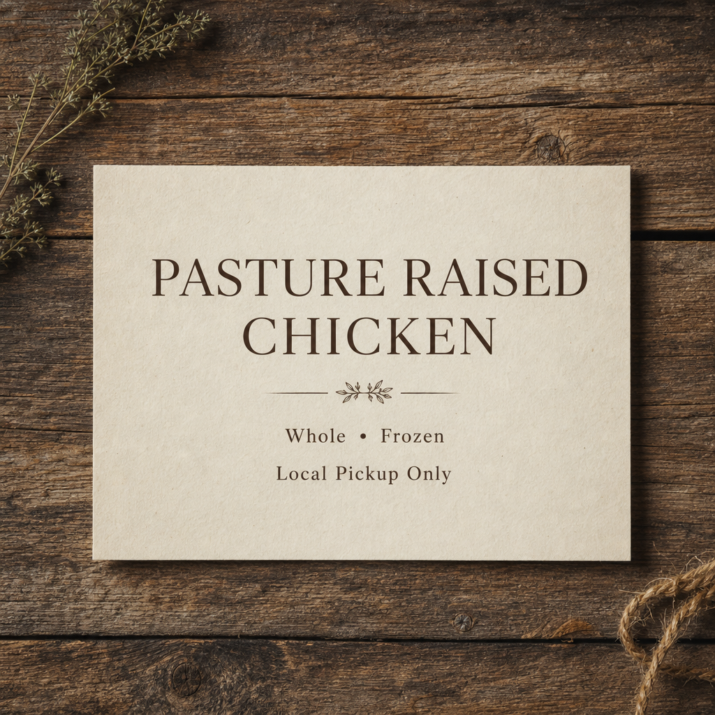 Pasture Raised Chicken - Whole, Frozen, Local Pickup